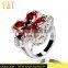 Jingli jewelry Red Stone Flower Shaped Ring Women (YJ-850)