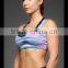 Hot girl abstract printed sports bra with crisscross straps on the back yoga fitness sports bra office In Unite State (USA)