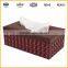 Customized middle size pu leather tissue box for houseware