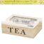 Custom lacquered 9 compartments Chinese wooden tea gift box with glass top