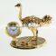 High Quality Gold Plated Ostrich Clock for Business Gift