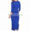 Wholesale OEM Apparel Clothes Women 3/4 Sleeve Side Split Midi Dress