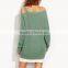 Sexy Knitted Pullover Sweater Women Long Sleeve Asymmetric Cold Shoulder Long Sweater