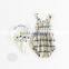 2017 Two colour available Yarn dyed plaid frills overalls for newborn baby girl