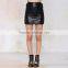 MGOO Top Sale Fashion Women Faux Leather Skirt Black Plain Mini Skirts With Buttons A Line 15144A380