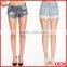 Latest Classic Stone Washed Denim Shorts Sexy Women Shorts With Lace Trim