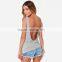 Cotton Crop Top Tank Top2014 new arrive women different size for choice & short front long back printed