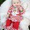 new coming stripe reindeer embroidery Christmas cotton baby outfits