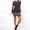 CHEFON Denim fabric long sleeved bodycon dress