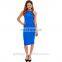 Dress online shopping Women midi dress with backless in cobalt blue