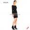2017 Wholesale custom latest lady fashion black long sleeve sex off shoulder designs net knit dress