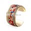 Girl's fashion cuff bracelet with colorful stone