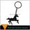 Factory Custom Creative metal gun black plated 3D horse keychain For Sale