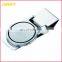 Custom Engraved Logo Metal Gold or Sliver Polished Stainless Steel Round Money Clip for Man
