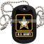 U.S. Army Military Dog Tags Embossed ID Tags Arounded Rubber