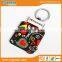 Fancy rubber material with rooster logo keyring souvenir keychain