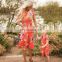 Mother Daughter Bohemian Maxi Dress Family Look Matching Outfits 2019 Short Sleeve Mommy and Me Floral Swimwear Dresses Clothes