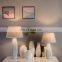 High quality cheap custom bedside lamp hotel home decor retro relief design white resin table lamps