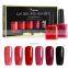 Набор из 6 бутылок по 7.5 мл. Лак для ногтей Venalisa Soak Off UV Gel Nail Polish: базовый лак, цветной гель-лак для маникюра, французский розовый лак, финишный гель-лак, набор для макияжа