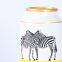 European Simple Style Zebra Painting Cylinder Yellow Ceramic Storage Vases Flower Decoration With Round Lid For Living Room