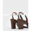 Ladies fancy and latest snake print med chunky heels design ankle strap women sandals shoes (sandalias mujer)