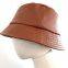 Women's genuine sheepskin leather bucket hat