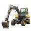 Powerful hydraulic rubber tire wheel mini excavator