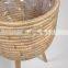 Hot Selling Removeable Leg Water Hyacinth Planter with Stand wicker plant stand basket planter pot wholesale