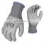 HPPE Industrial Gray Cut5 Resistant Anti-Cut Level 5 Protection PU Coated Palm Working Safety Gloves