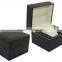 Black custom leather single men watch display storage box,watch display carrying box case