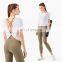 3 Pcs Recyle Women Yoga Set Beauty Back T Shirt Skin Friendly Sports Leggings Suit