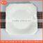 wholesale customized sculpture flower new design dinner white porcelain square dinner plates for hotel restaurant home ceramic