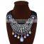 New Arrival Handmade Leather Chain Choker Indian Colorful Gems Pendant Collar Necklace