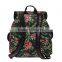 3d printed palm tropical green red flower Vintage Canvas Rucksacks Cute School Satchel Rucksack Backpack Campus Bag
