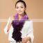 Hot selling winter women real rabbit fur scarf with tassels