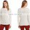 Factory Price Wholesale Womens Cable Knit Sweaters 100% Cotton Boat Neck Sweater