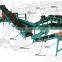 Waste tire recycling plant for sale / used tire shredder machine / XK-560 two roller tyre crusher