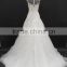Best selling! Latest A-line high quality beaded lace appliques wedding dress with ribbon bow
