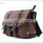 2015 Men's Vintage Canvas Leather School Military Shoulder Bag Messenger Travel Bag