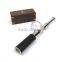 NICKEL PLATED HANDHELD RETRACTABLE TELESCOPE 14" ~ BLACK LEATHER SHEATHED BRASS TELESCOPE WITH BOX