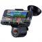 Car phone holder with built-in speaker and FM transmitter for any phone