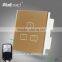 High End 3 Gang Remote Dimmer Switch Wallpad Gold Glass Switch Led 3 Gang 2 Way Remote Touch Dimmer Dimming Control Wall Switch