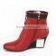 2015 New High Top red color Height Increasing Women wedge Ankle Boots