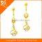 Wholesale new style factory price cheap gold plated penis navel piercing Indian with zircon