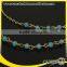 blue crystal beads simple sexy gold plated necklace