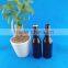 330ml amber empty glass beer bottle with crown cap