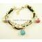 Gold Alloy Pearl Chain Bracelet With PU Strap