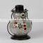 glass mosaic snowman lantern and candle holder