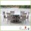 Malaysia style made tempered glass plastic dining table and chair