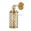 Factory price hot sale the lighting book lowell antique brass single wall light with mesh shade